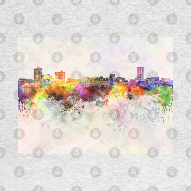 Billings skyline in watercolor background by PaulrommerArt